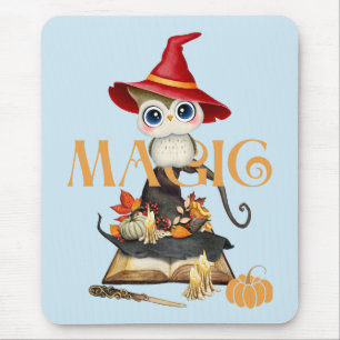 Mousepad A Coruja das Bruxas Mágicas Cai no Halloween Pensa