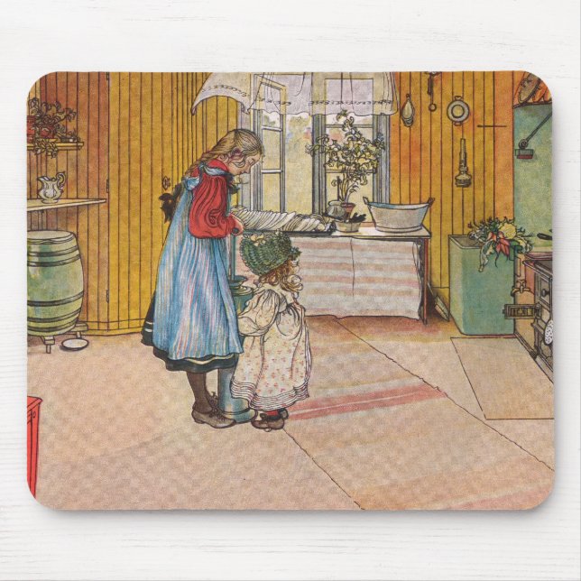 Mousepad A cozinha pelo impressão da arte de Carl Larsson (Frente)