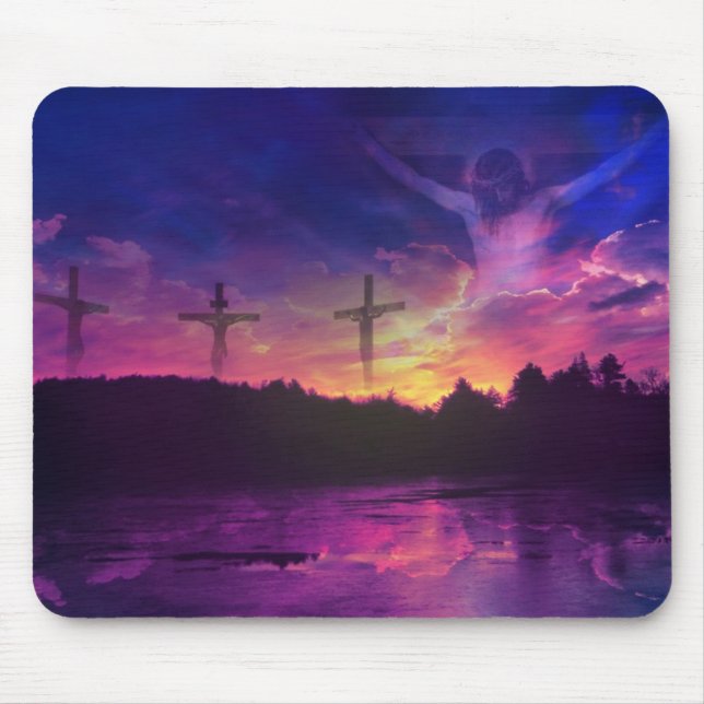 Mousepad A crucificação do Jesus Cristo na cruz (Frente)