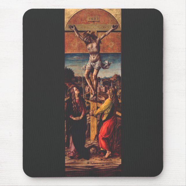 Mousepad A Crucificação segundo Carlo Crivelli Arte Sagrada (Frente)