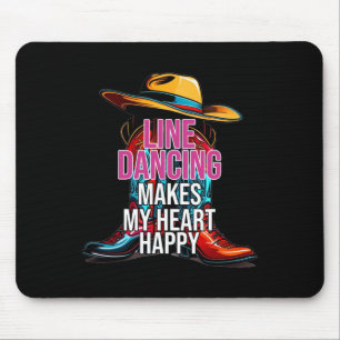 Mousepad A dança da linha faz meu coração feliz país ociden