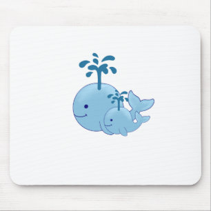 Mousepad A decoração da baleia, a mamã e a baleia náuti