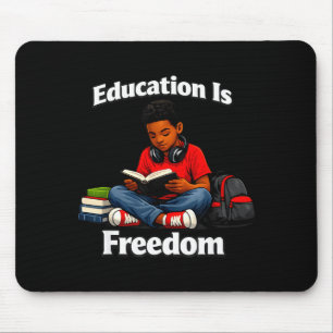 Mousepad A educação é liberdade lendo design história negra
