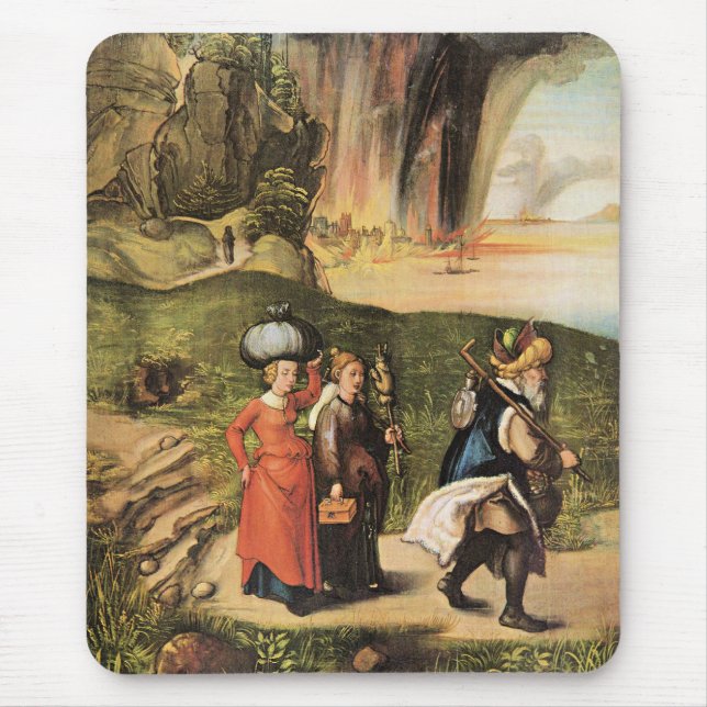 Mousepad A Escape de Lot, famosa pintura de Albrecht Durer, (Frente)