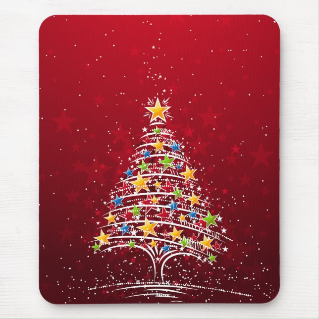 Mousepad A estrela cobriu a árvore de Natal (Frente)