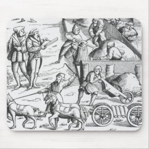 Mousepad A extração dos metais, após um woodcut 'em Cosm
