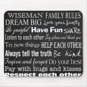 Mousepad A família ordena o tapete do rato personalizado