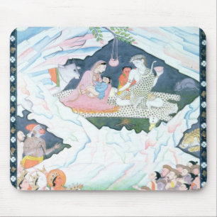 Mousepad A família santamente de Shiva e de Parvati