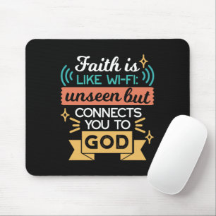 Mousepad A Fé é Como WiFi Citação Divertida Arte Cristã