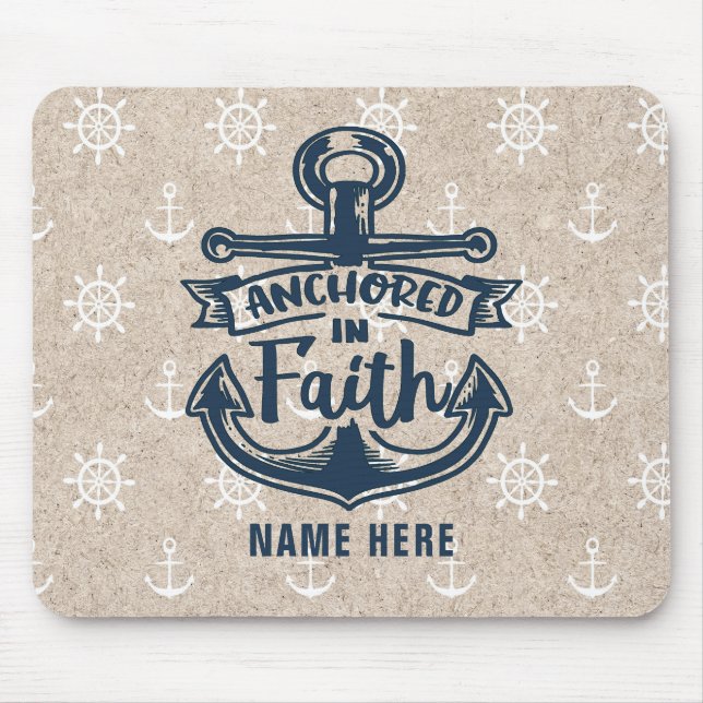 Mousepad A Fé Náutica Moderna É Minha Âncora (Frente)