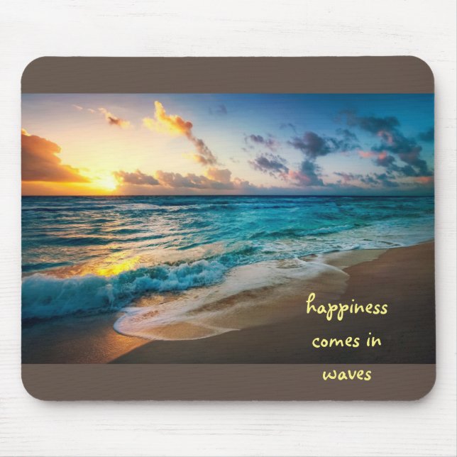 Mousepad A felicidade vem em ondas (Frente)