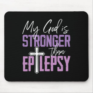Mousepad A Fita de Consciência da Epilepsia Meu Deus É Mais