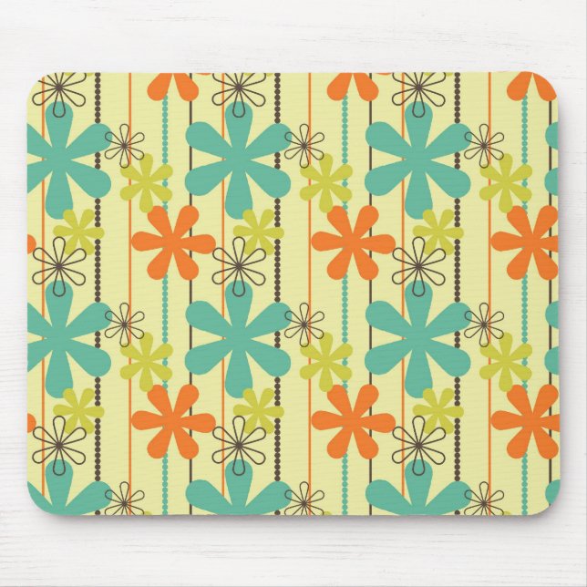 Mousepad A flor bonito perla a arte Brown verde alaranjado (Frente)