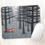 Mousepad A Fox e a Paisagem Florestal Ombré<br><div class="desc">Uma raposa vermelha selvagem se situa entre pinheiros em uma floresta escura. Uma pintura paisagística para a vida selvagem,  amantes de animais e da natureza.</div>