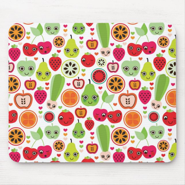 Mousepad a fruta caçoa a maçã da ilustração (Frente)