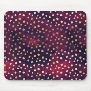 Mousepad A galáxia dourada pontilha a aguarela Glam modern