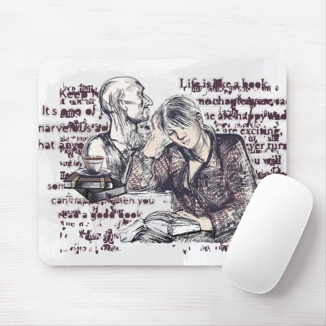 Mousepad A garota lendo um livro (Com mouse)