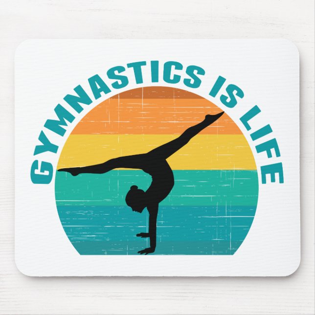Mousepad A ginástica é a vida Linda Gymnast Teal (Frente)