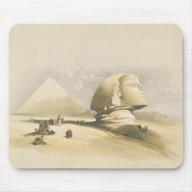 Mousepad A grande esfinge e as pirâmides de Giza, de "E (Frente)