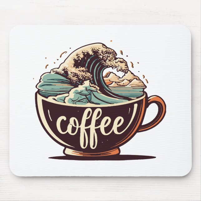 Mousepad A Grande Onda De Café (Frente)