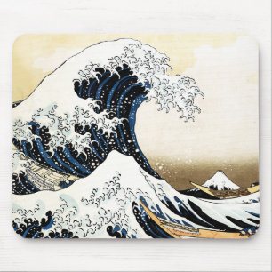 Mousepad A Grande Onda de Kanagawa Hokusai, arte japonês