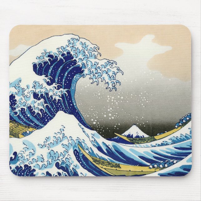Mousepad A grande onda de Kanagawa Katsushika Hokusai (Frente)