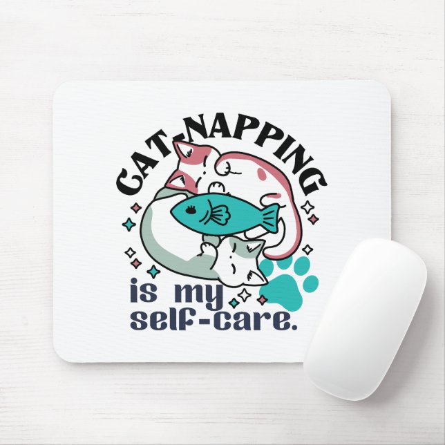 Mousepad A Guarda-Gato É A Minha Autoassistência: Gatos Com (Com mouse)