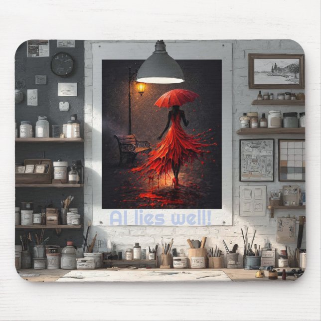 Mousepad A IA mente bem! (Frente)