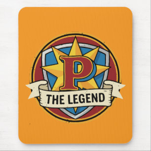 Mousepad A Lenda Monograma P - Super Gamer Herói Personaliz