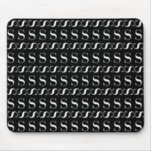 Mousepad A letra inicial S do monograma, escolhe a cor do