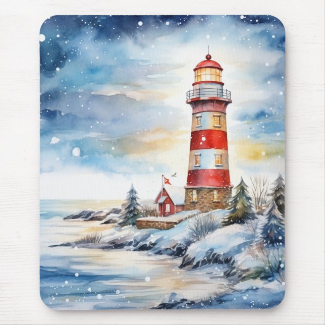 Mousepad A Lighthouse in Winter (Frente)