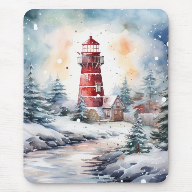 Mousepad A Lighthouse in Winter (Frente)