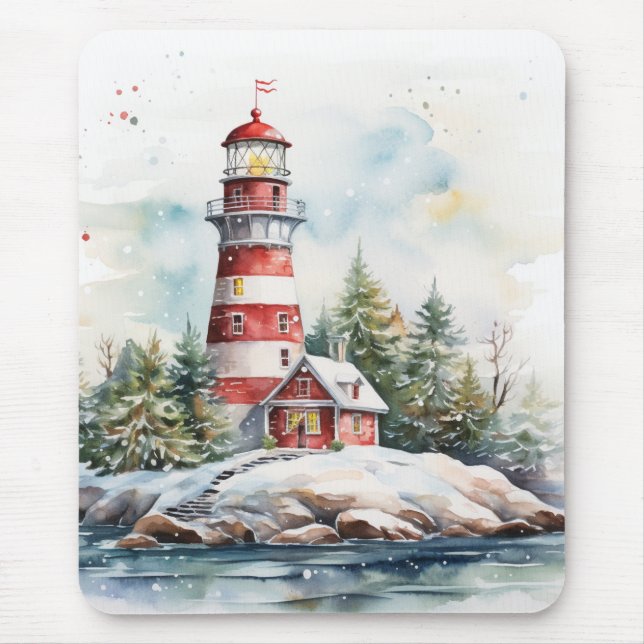 Mousepad A Lighthouse in Winter (Frente)