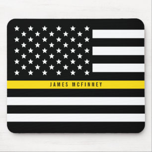 Mousepad A linha amarela fina bandeira americana do