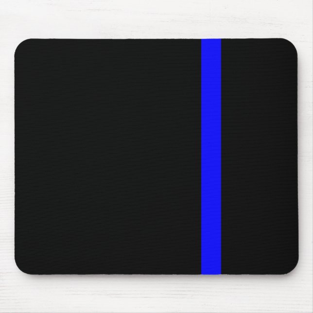 Mousepad A linha azul fina simbólica vertical (Frente)