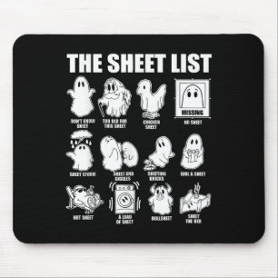 Mousepad A Lista De Folhas Engraçado Ghost Puns Figurinos D