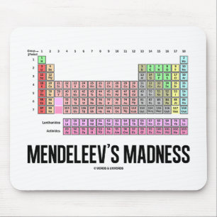 Mousepad A loucura de Mendeleev (mesa de elementos