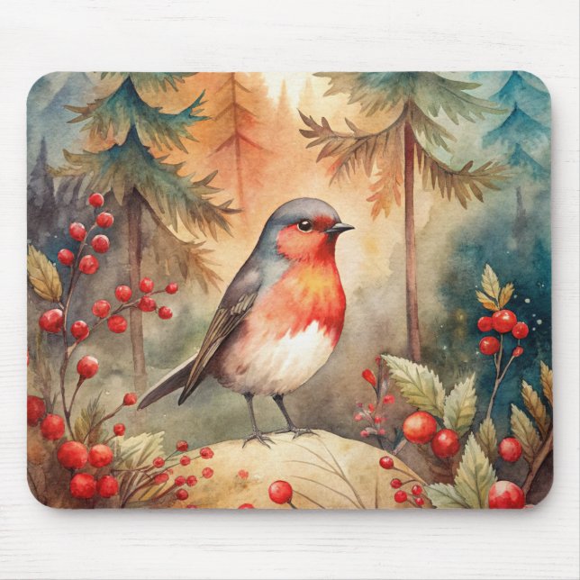Mousepad A lovely Robin in Autumn (Frente)