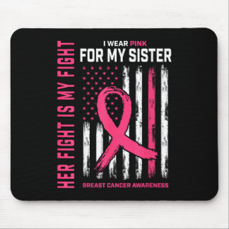 Mousepad A Luta Dela é Minha Luta Eu Uso Rosa Irmã Sinal de