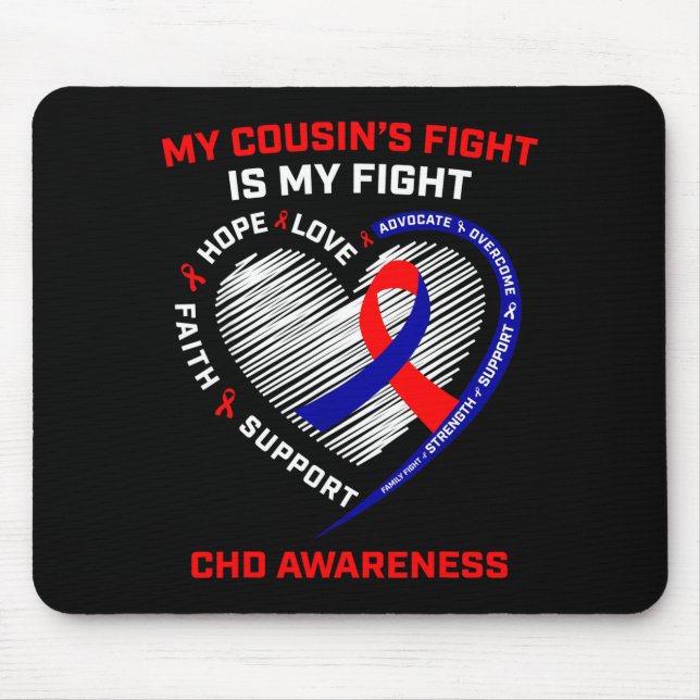 Mousepad A Luta Do Meu Primo É Minha Luta Doença Cardíaca C (Frente)