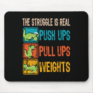 Mousepad A Luta É Muito Divertida T-rex Academia Treino Fit