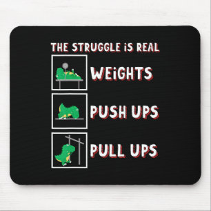 Mousepad A Luta É Real Dinossauro T-rex Fitness Levantament