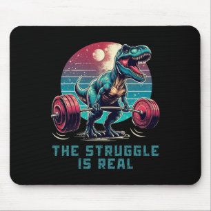 Mousepad A Luta É Real T-rex Engraçado Treino de Academia