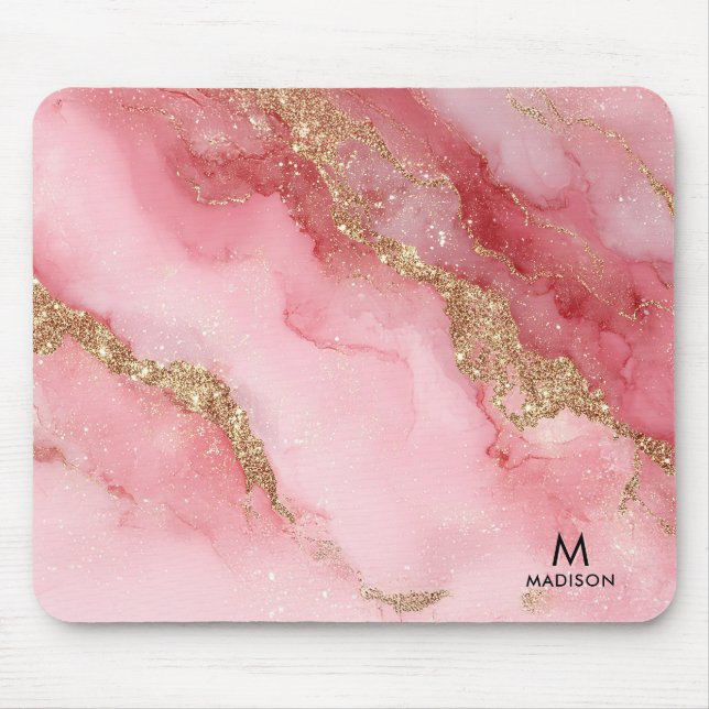 Mousepad A luxurious pink marble background (Frente)
