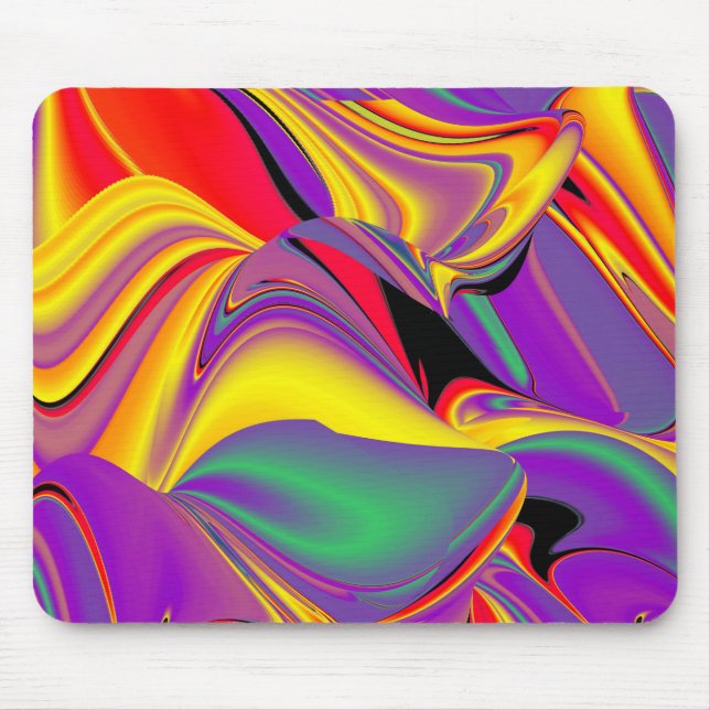 Mousepad A magia das cores do Rainbowart Abstrato 3D (Frente)
