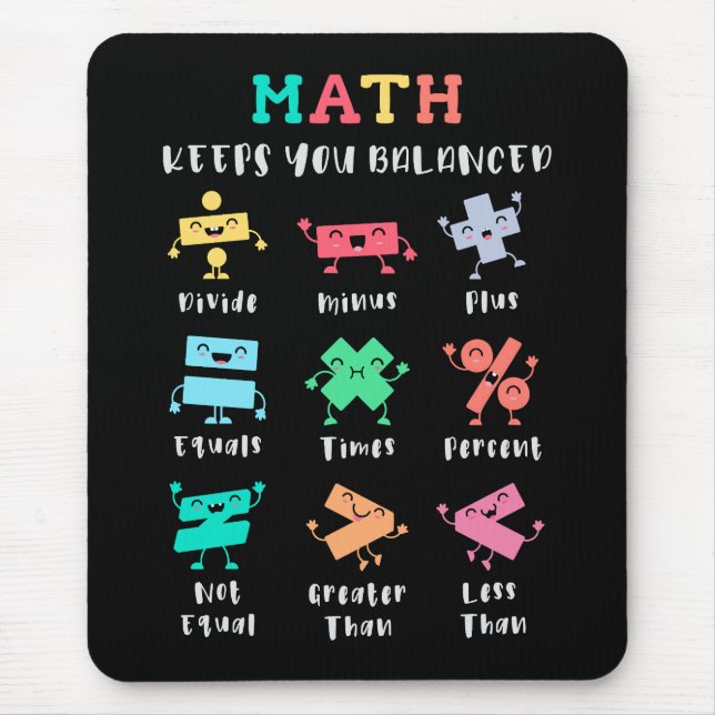 Mousepad A matemática mantém você equilibrado (Frente)
