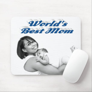 Mousepad A melhor foto azul-mar da mamãe