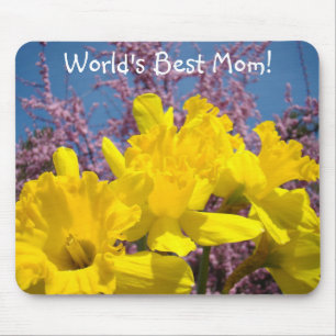 Mousepad A melhor mãe do mundo! Primavera Daffodil Flowers