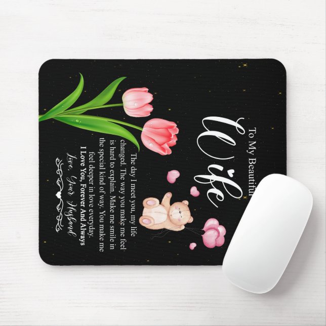 Mousepad À Minha Linda Esposa De Flor Marido (Com mouse)