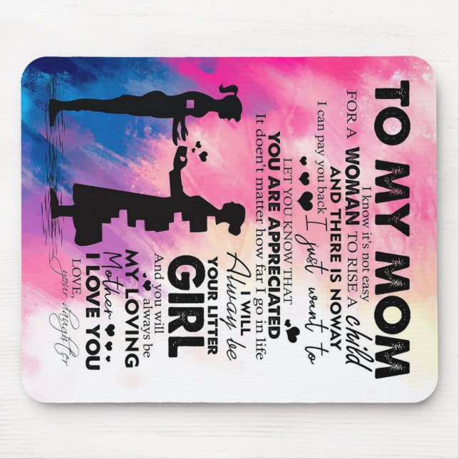 Mousepad À minha mãe Design | Letra Love Design | (Frente)